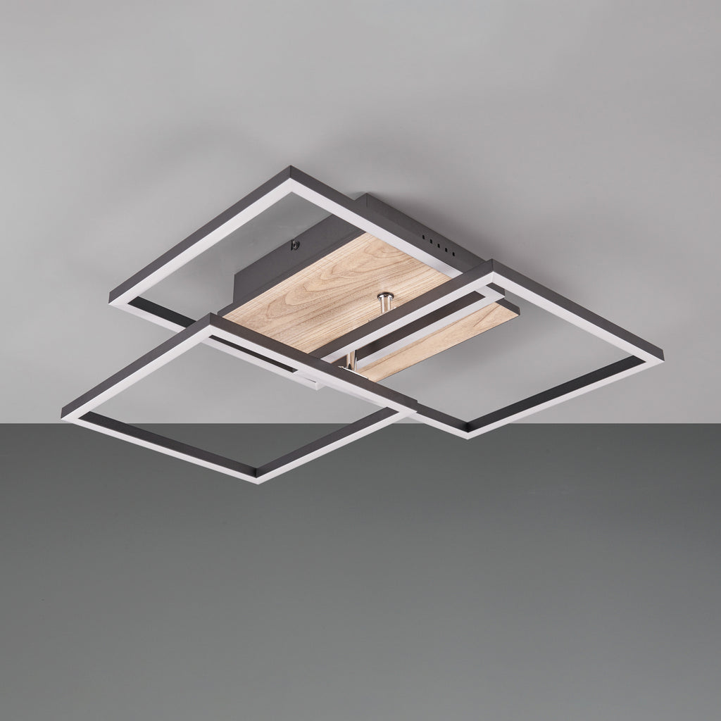 LED taklampe Mobile 3-lys tre/svart med fjernkontroll CCT installasjon