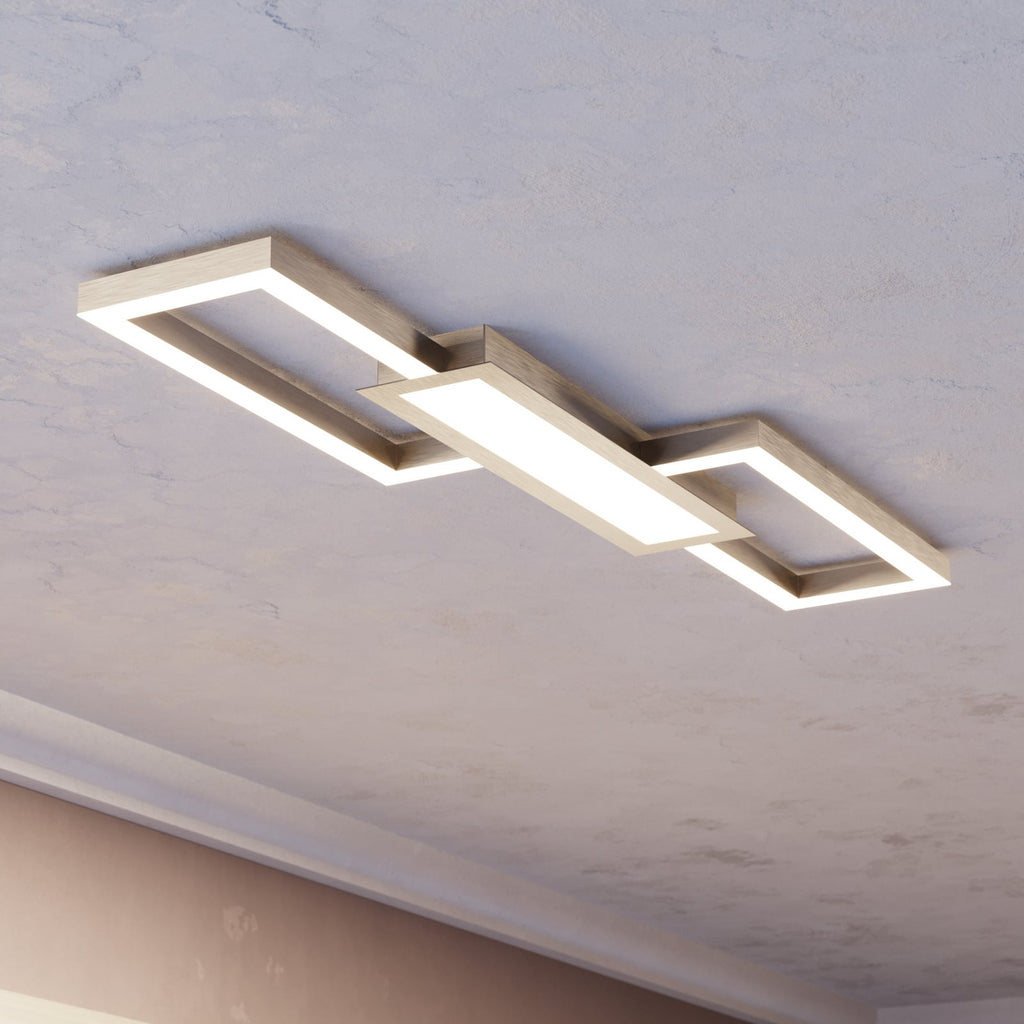 LED taklampe Monirote matt nikkel forfra