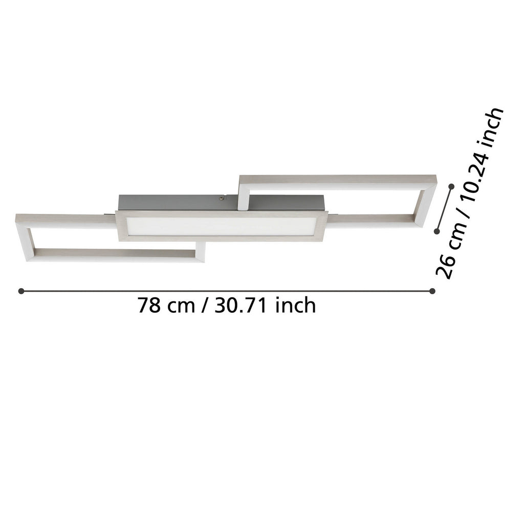 LED taklampe Monirote matt nikkel detalj av metallprofil