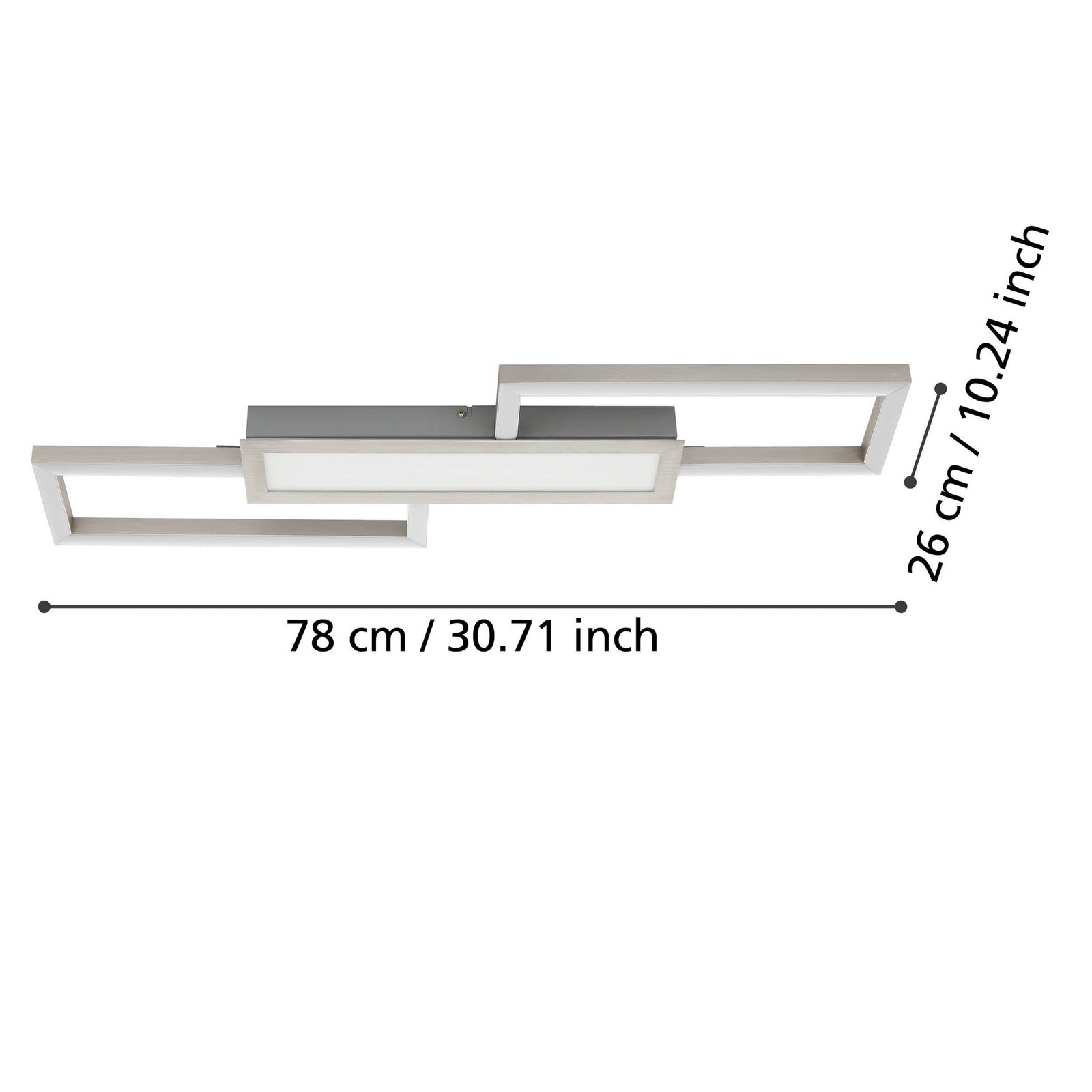 LED taklampe Monirote matt nikkel detalj av metallprofil