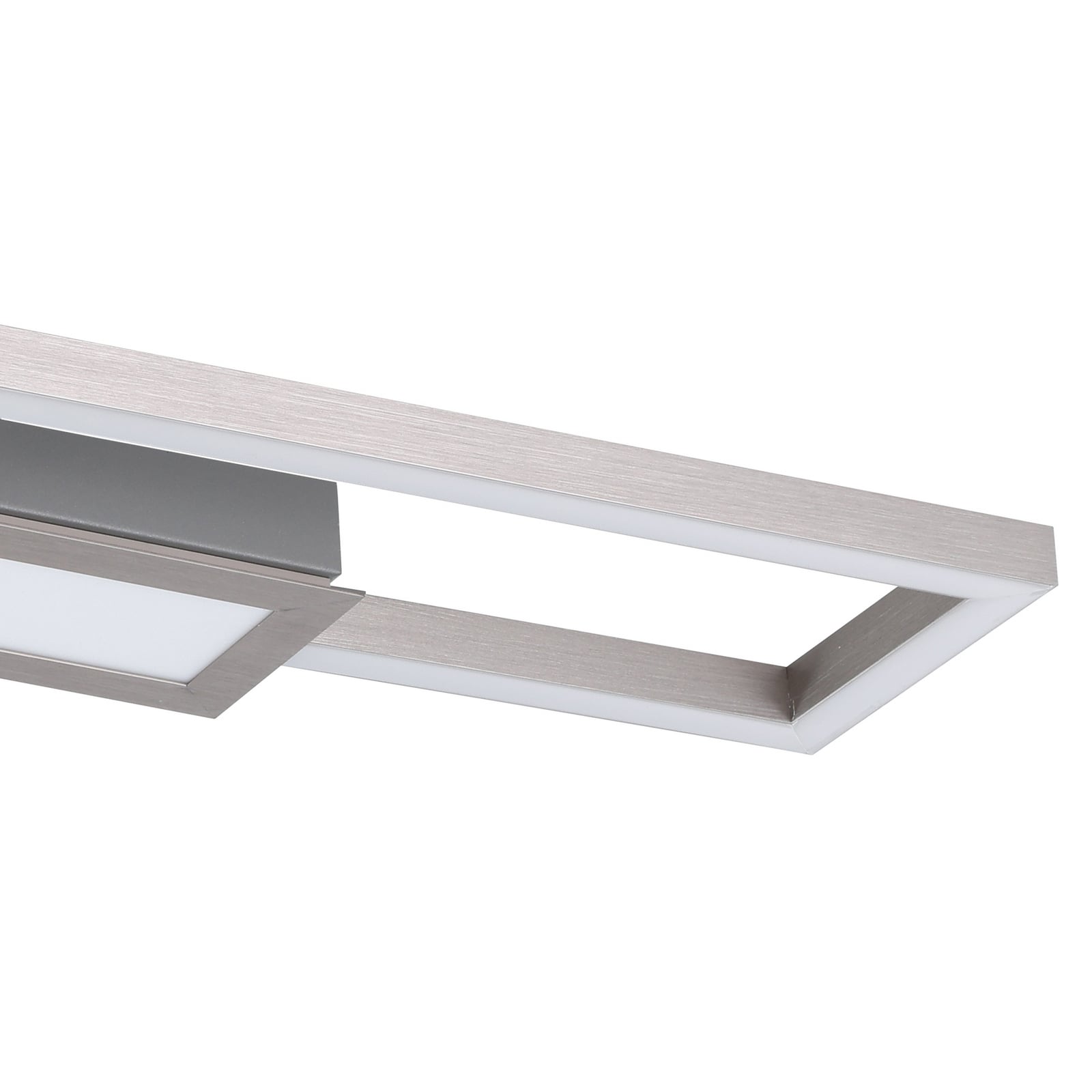 LED taklampe Monirote matt nikkel nærbilde av lyskilde