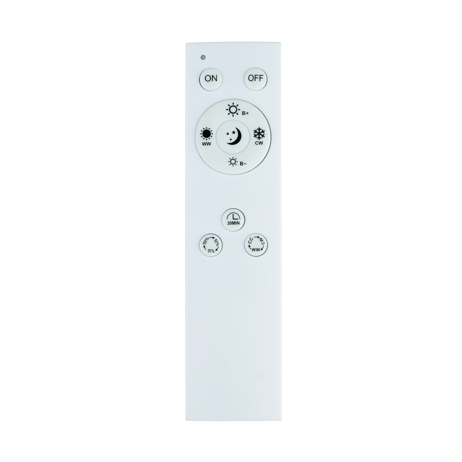 LED taklampe Monirote matt nikkel lys på