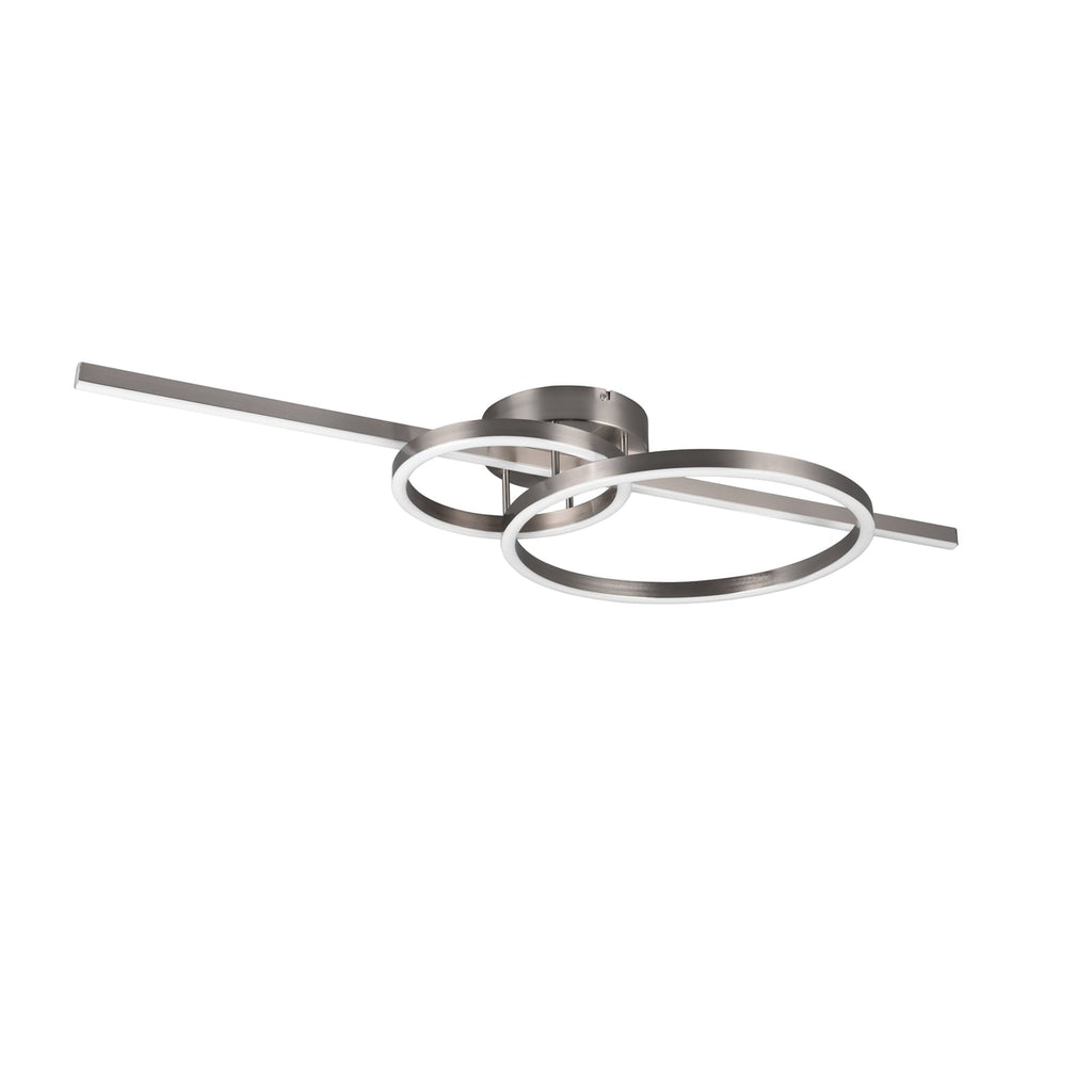 LED taklampe Montilla 3-lys dimbar CCT matt nikkel 54W detalj nærbilde