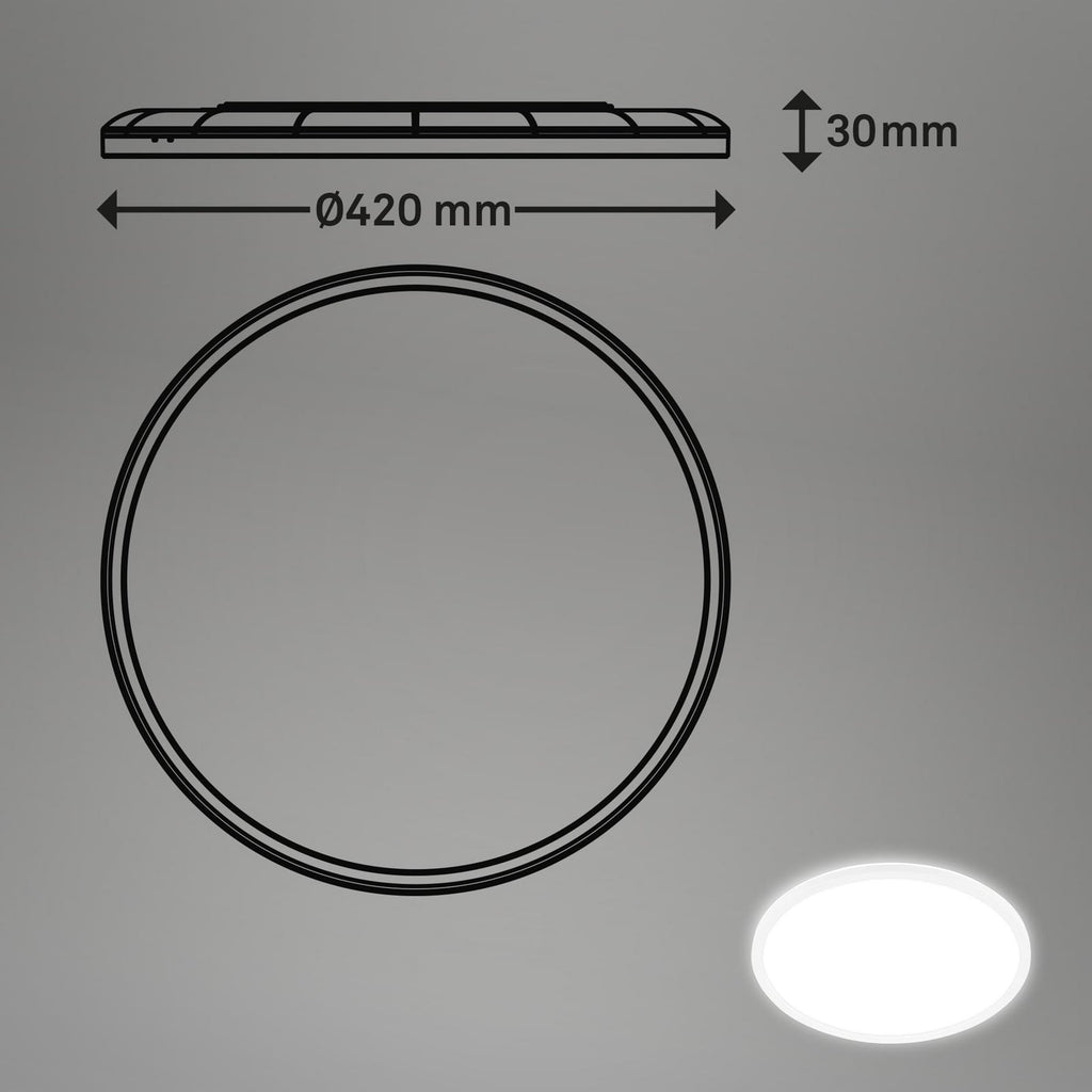 Nærbilde av sensor på LED taklampe Move med bevegelsessensor Ø42 cm IP44 hvit
