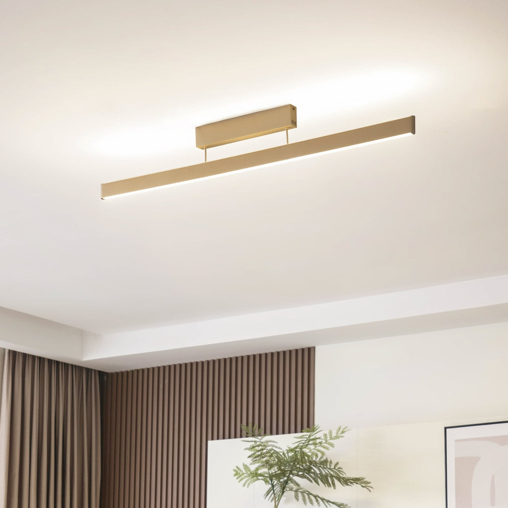 LED taklampe Mylosh dimbar CCT gull 110 cm aluminium forfra