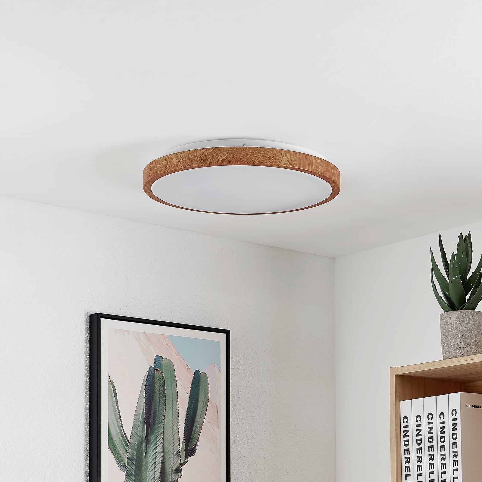 LED taklampe Mynte rund trefarget bakside