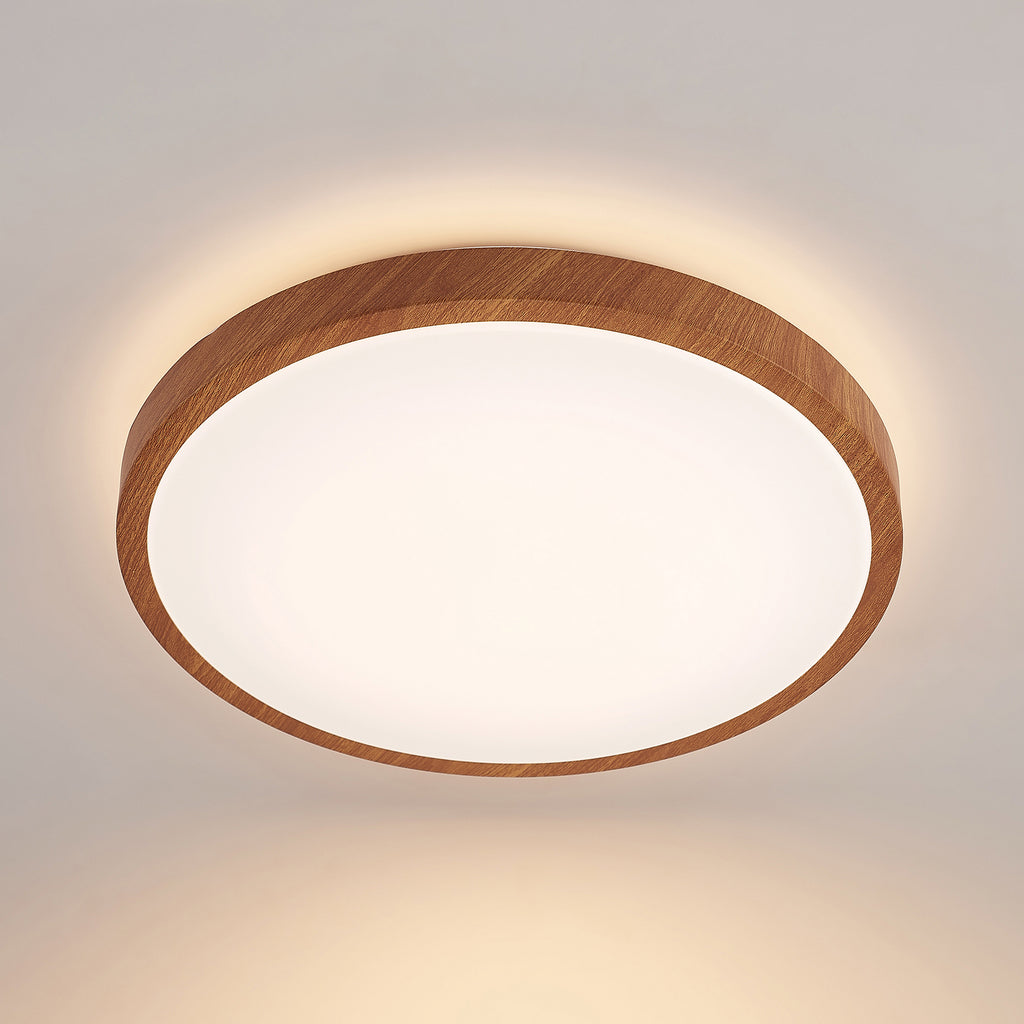 LED taklampe Mynte rund trefarget montert i rom