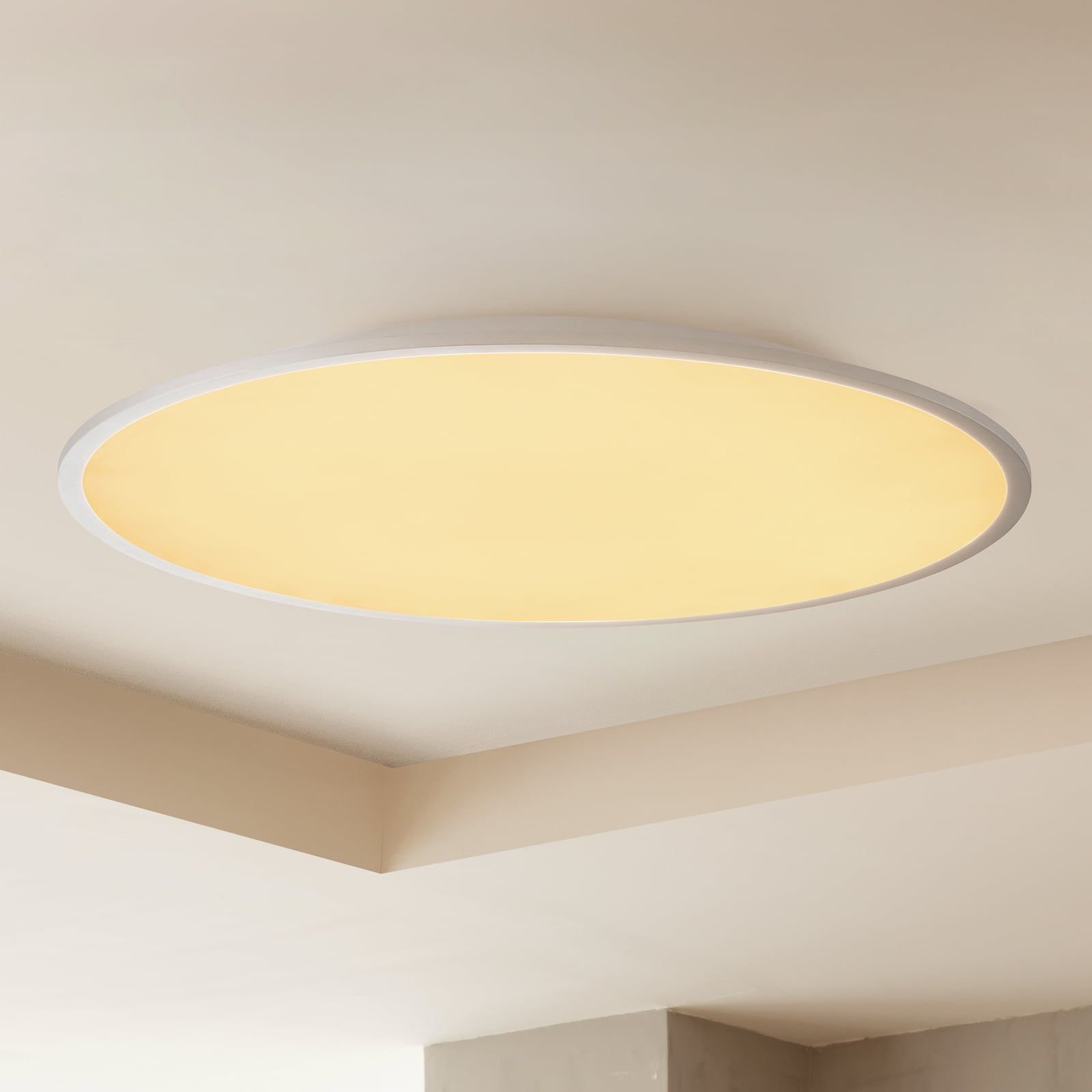 LED taklampe Narima CCT dimbar Ø80 cm sølv forfra