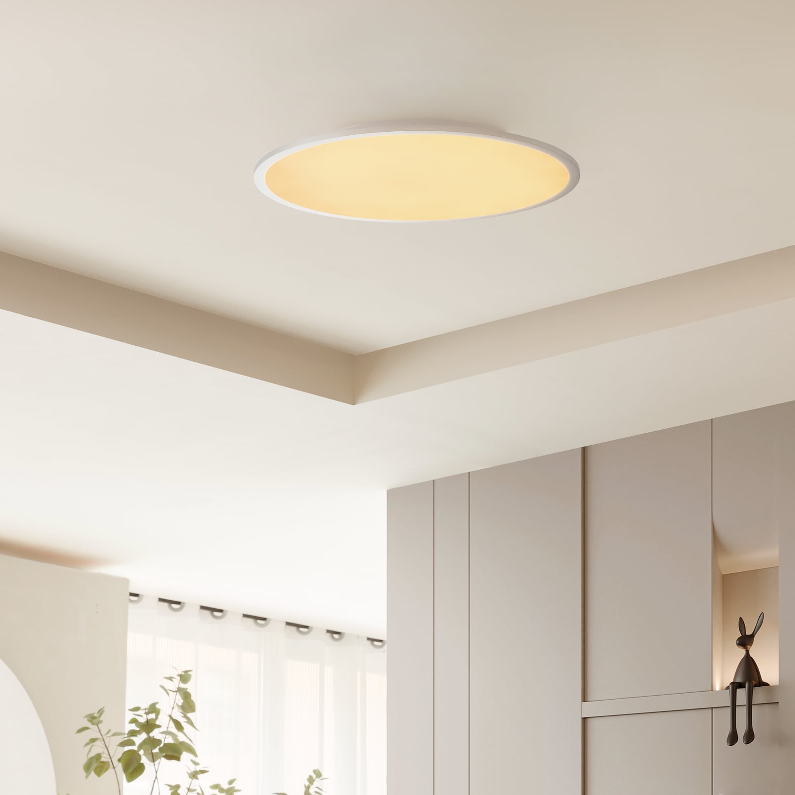 LED taklampe Narima CCT dimbar sølv Ø60 cm bakside
