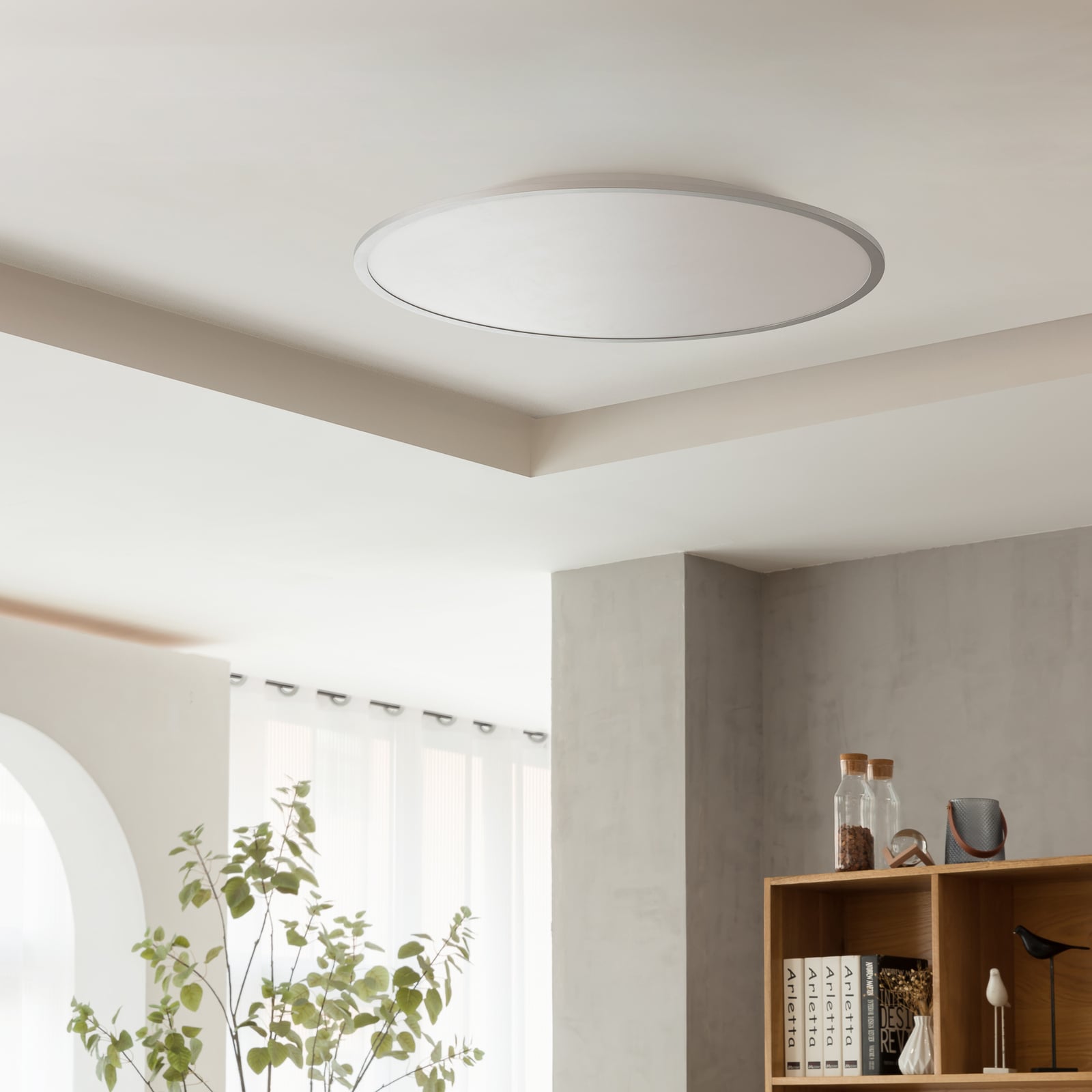 Detaljbilde av LED taklampe Narima CCT dimbar sølv