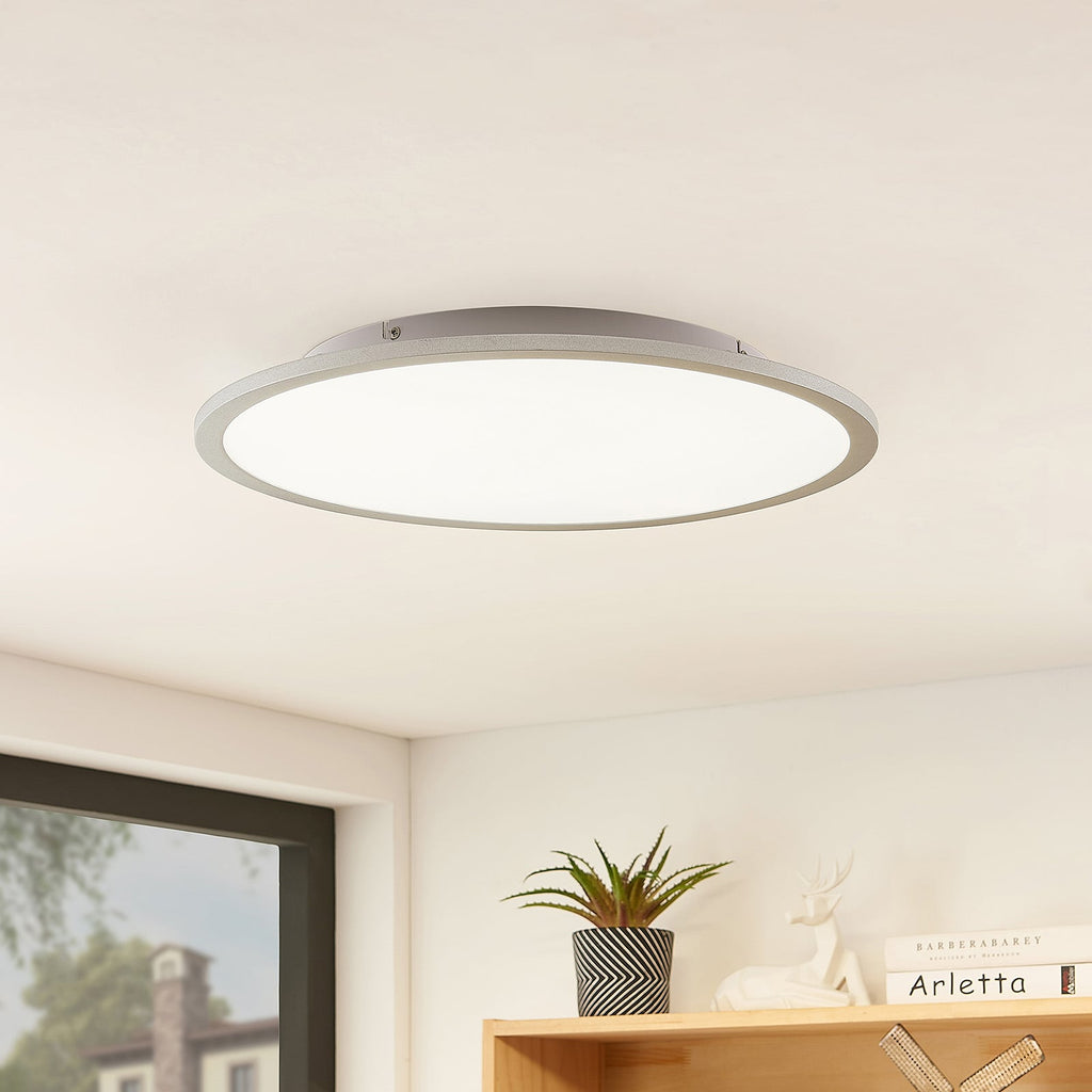 LED taklampe Narima rund sølv Ø50 cm 27W nøytralhvit forfra