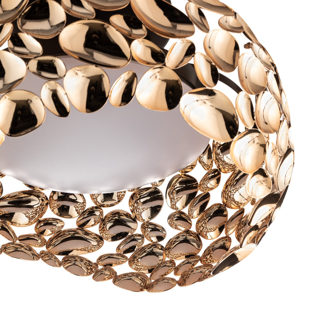LED taklampe Narisa roségull metall/akryl detalj av metallring