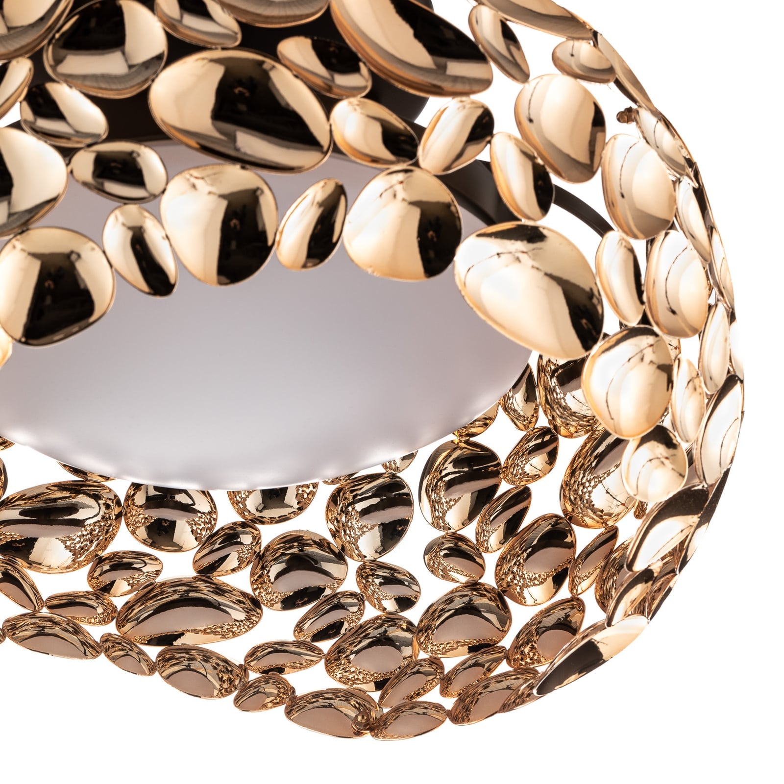 LED taklampe Narisa roségull metall/akryl detalj av metallring
