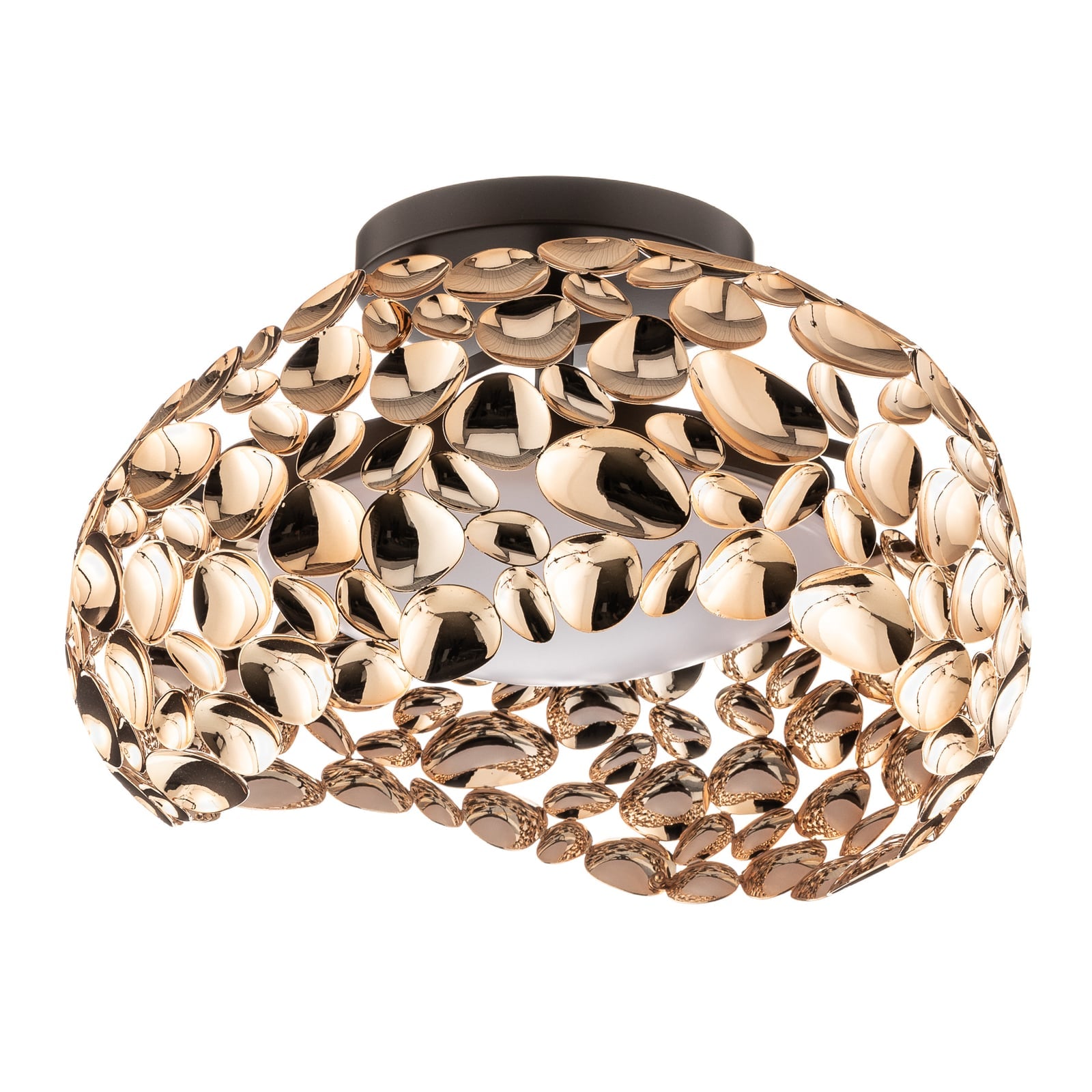 LED taklampe Narisa roségull metall/akryl montert i rom