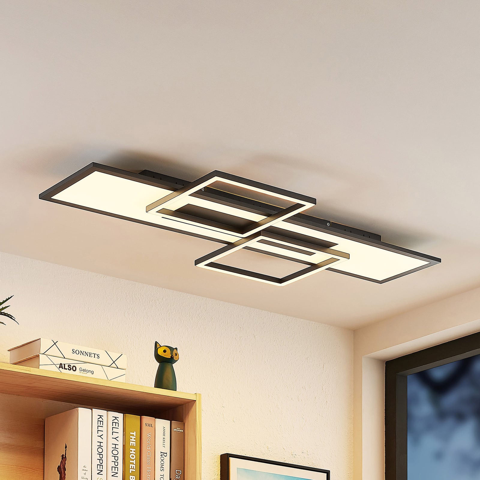 LED taklampe Narumi dimbar CCT aluminium 110 cm med fjernkontroll forfra