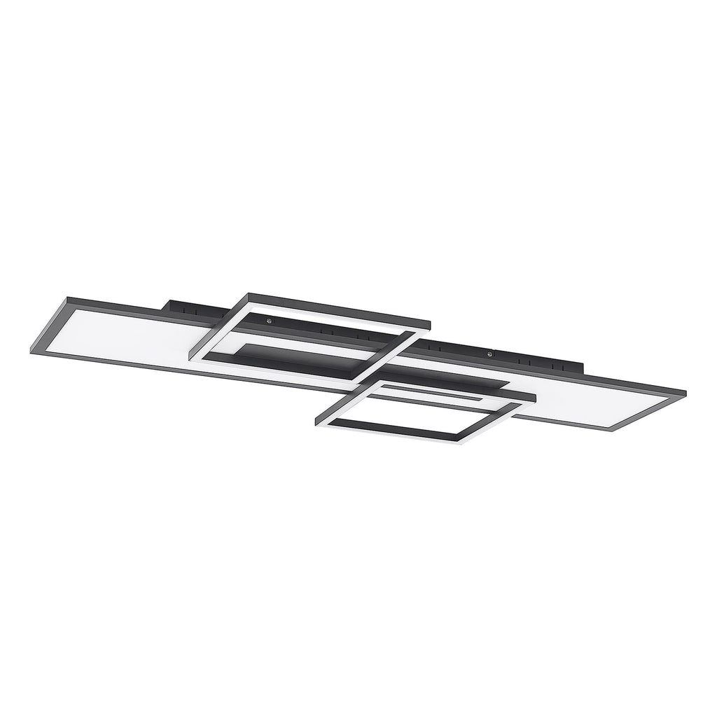 Nærbilde av LED taklampe Narumi dimbar CCT aluminium 110 cm med fjernkontroll