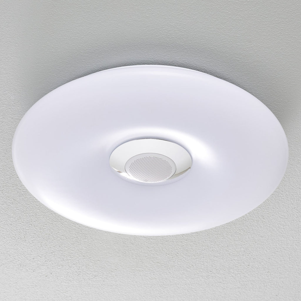 LED taklampe Nashville RGB dimbar Ø40 cm med høyttaler IP44 bakside