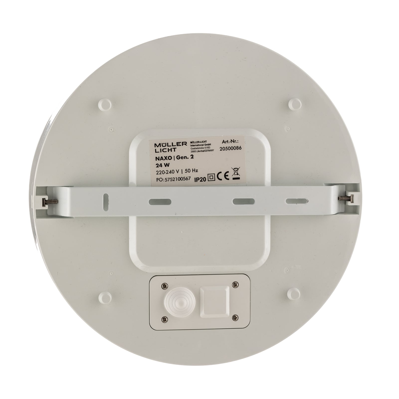 LED taklampe Naxo rund hvit Ø28 cm 24W varmhvit IP44 lysdetalj