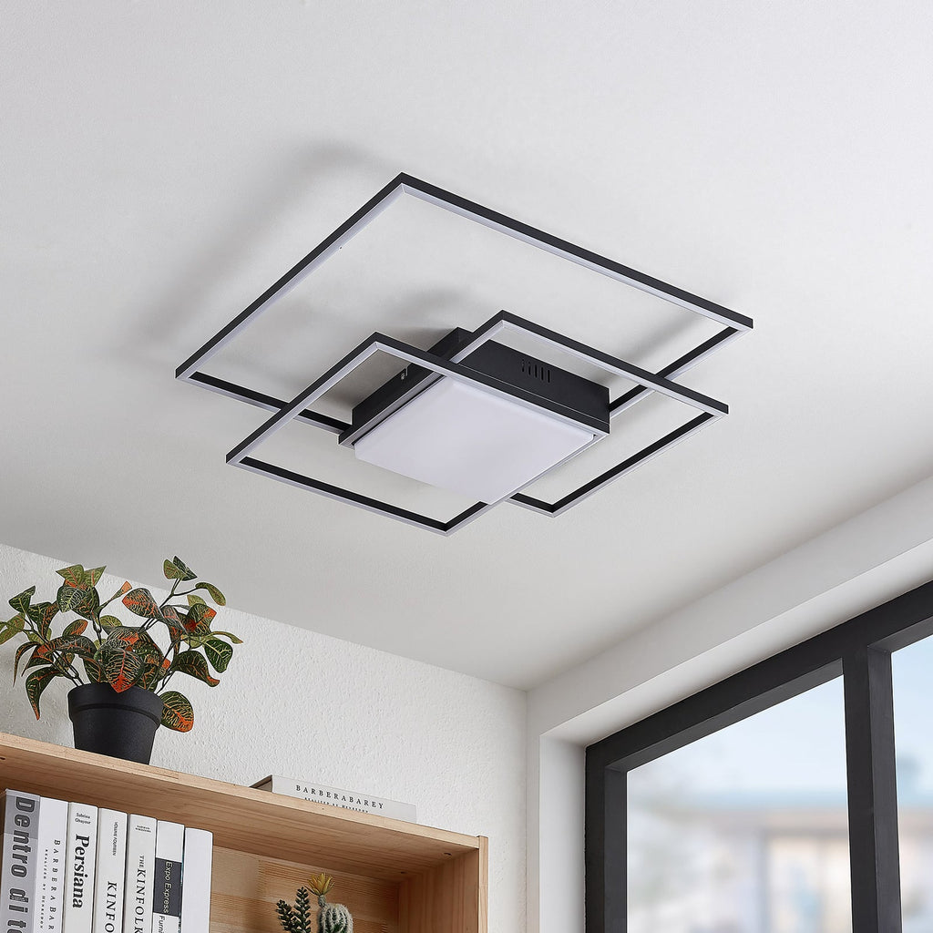 LED taklampe Nelinka svart aluminium bakside