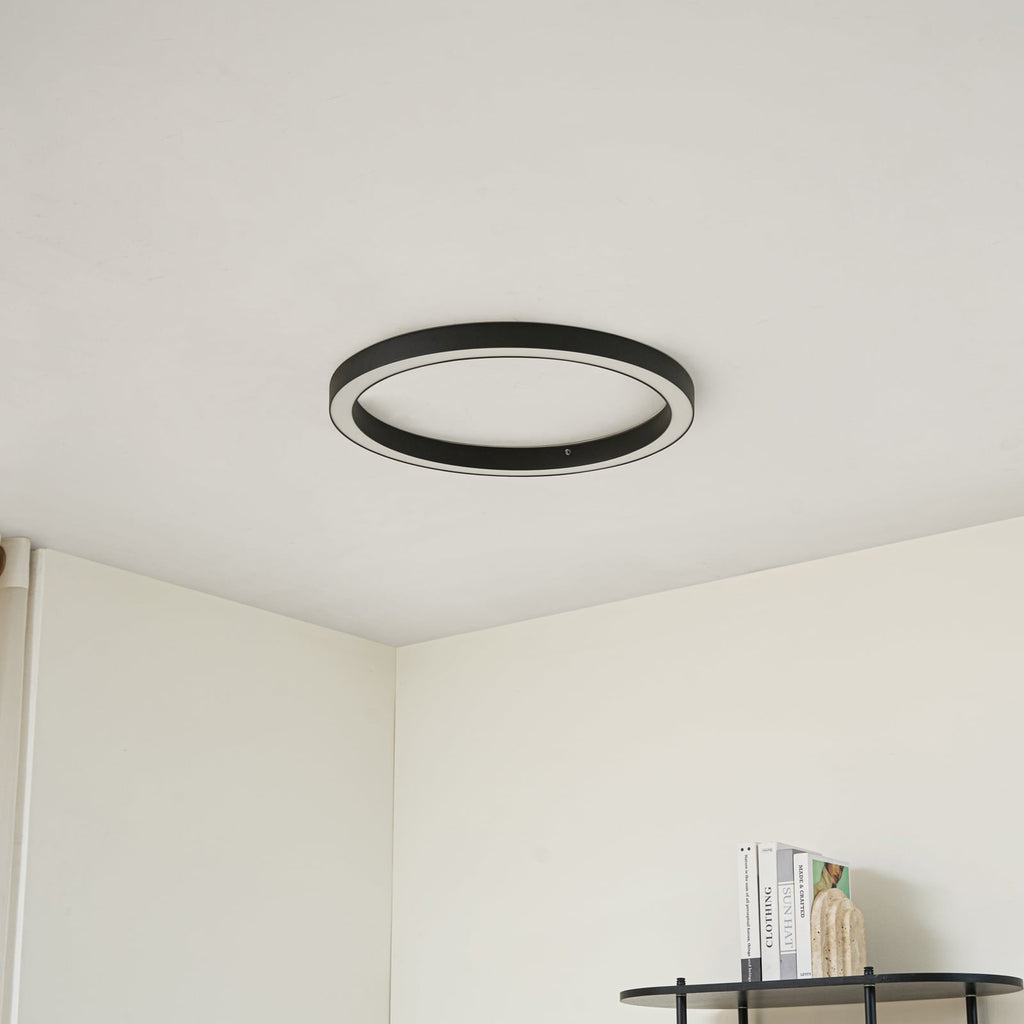 LED taklampe Neor ringformet svart detalj