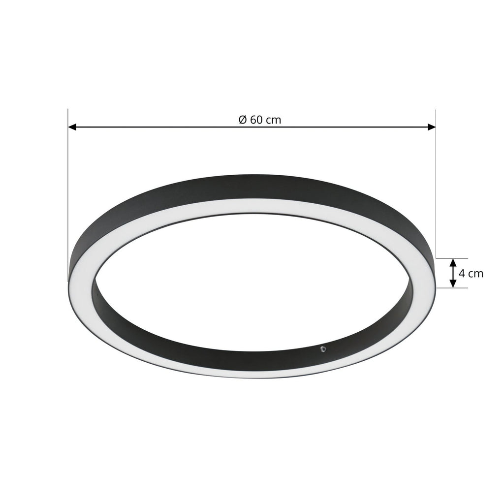 LED taklampe Neor ringformet svart nærbilde