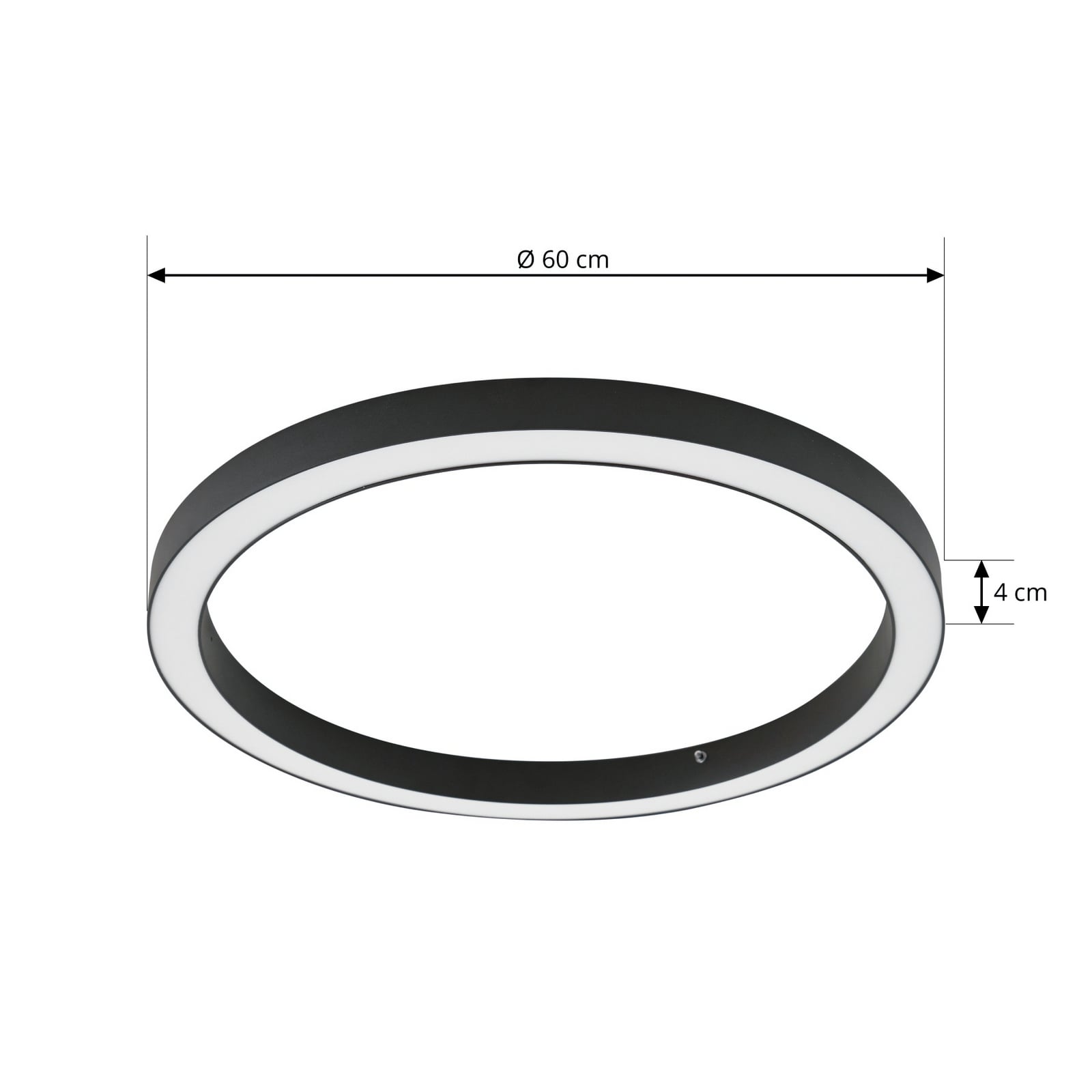 LED taklampe Neor ringformet svart nærbilde