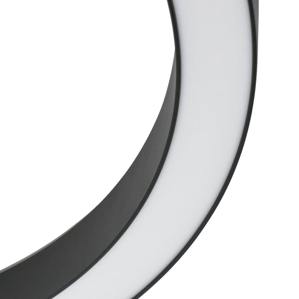 LED taklampe Neor ringformet svart sideprofil