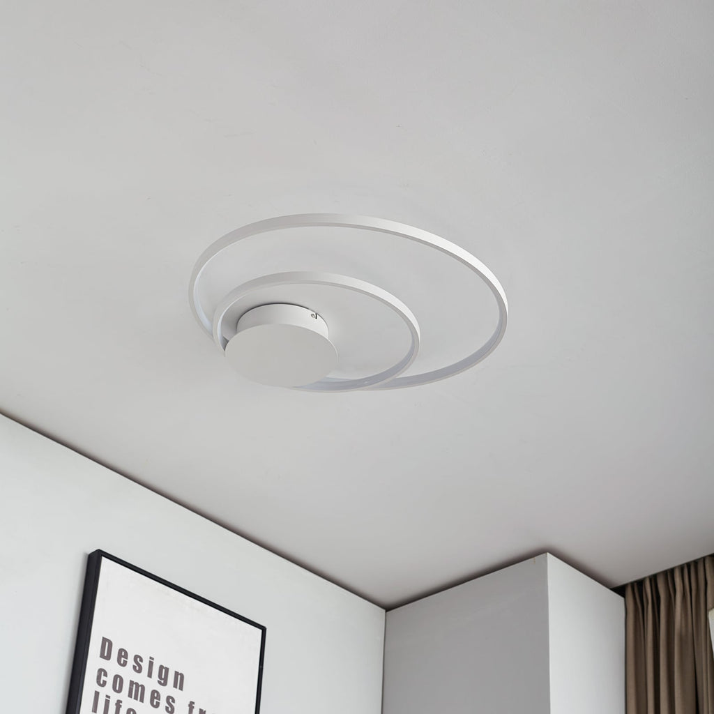 LED taklampe Nerwin dimbar hvit aluminium detalj av ring