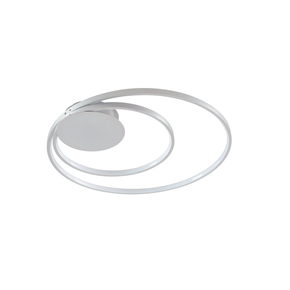 Montert LED taklampe Nerwin rund aluminium/krom Ø65 cm i rom