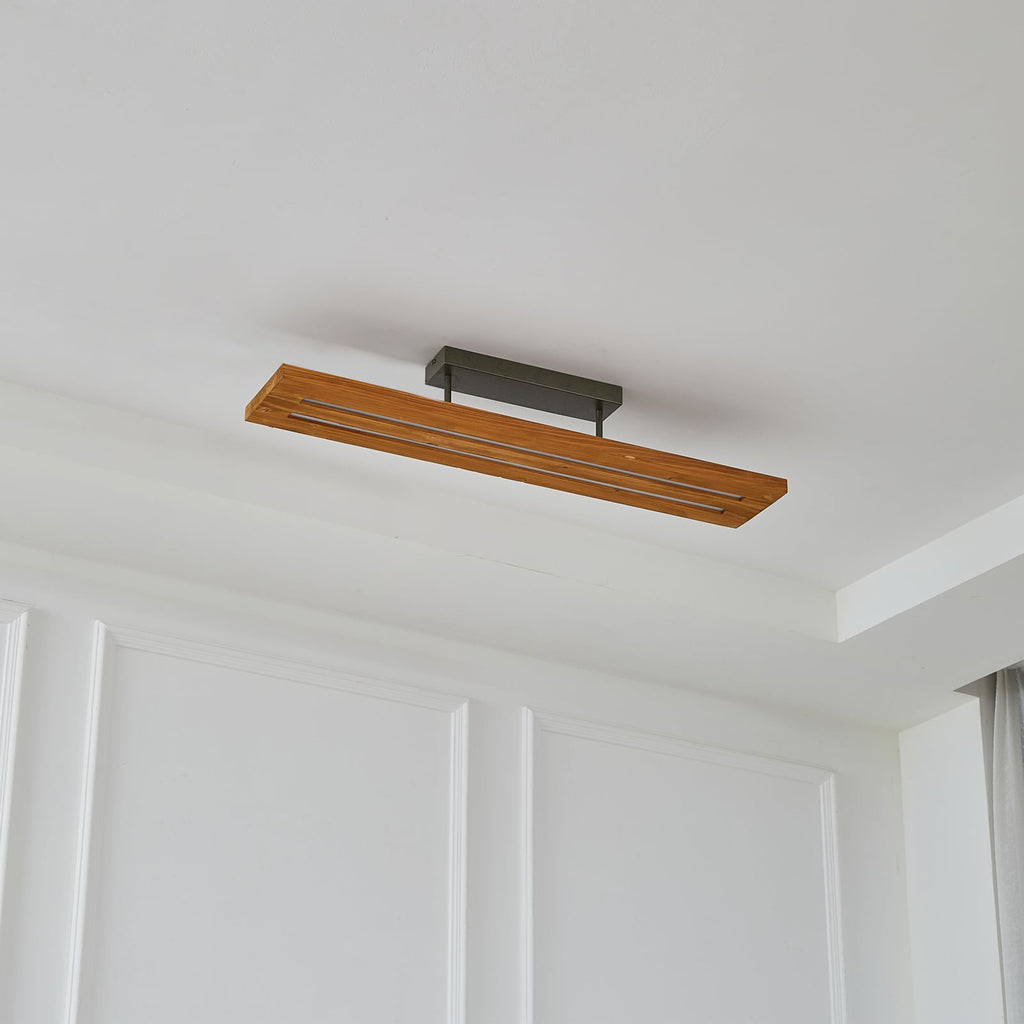 Detalj av LED taklampe Nesaja dimbar furu/svart 98 cm