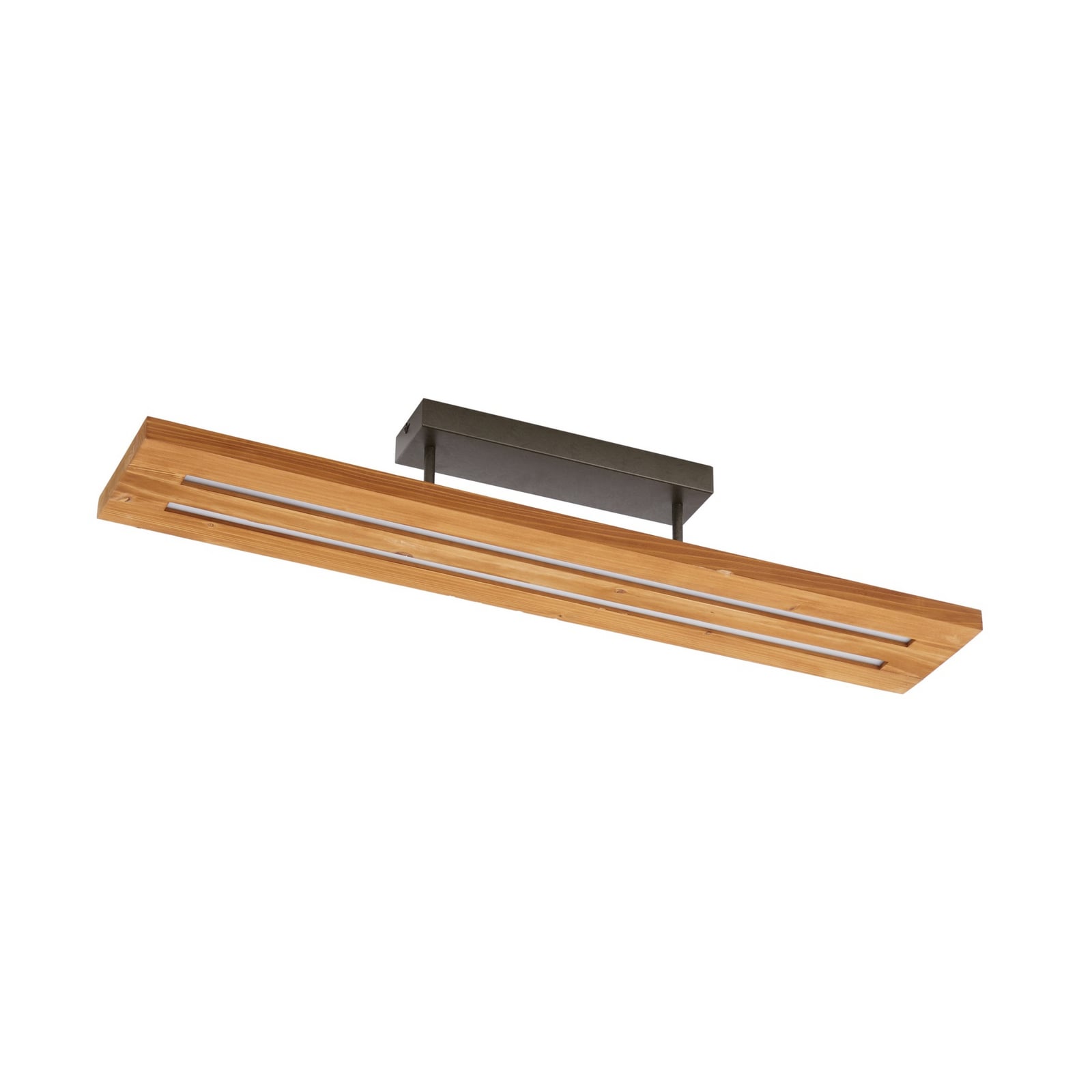 LED taklampe Nesaja dimbar furu/svart 98 cm montert i stue