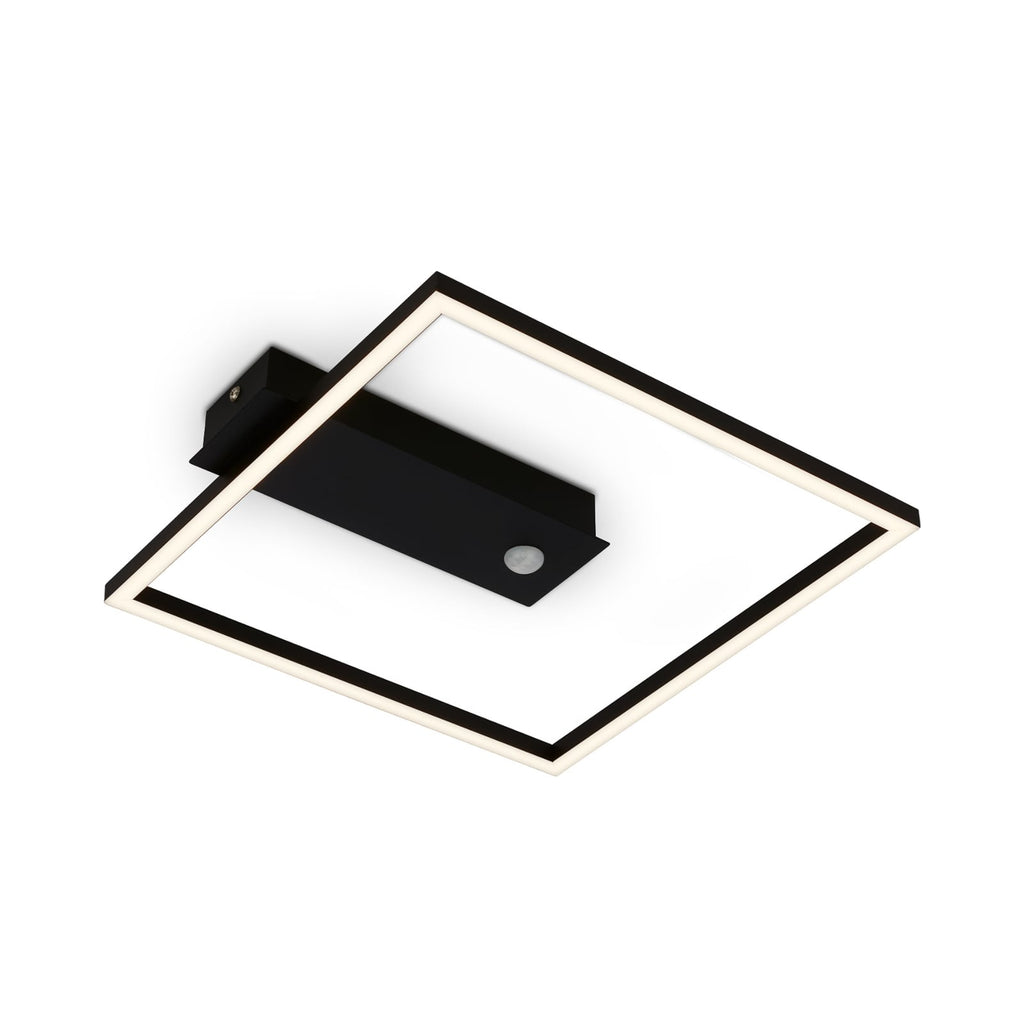 Detalj av bevegelsessensor på LED taklampe Nici med bevegelsessensor kvadratisk svart 32 cm
