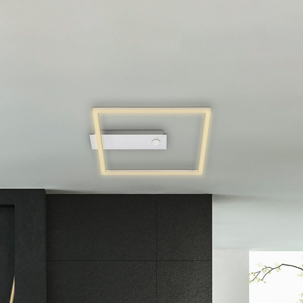 LED taklampe Nici kvadratisk med bevegelsessensor 32x30 cm forfra