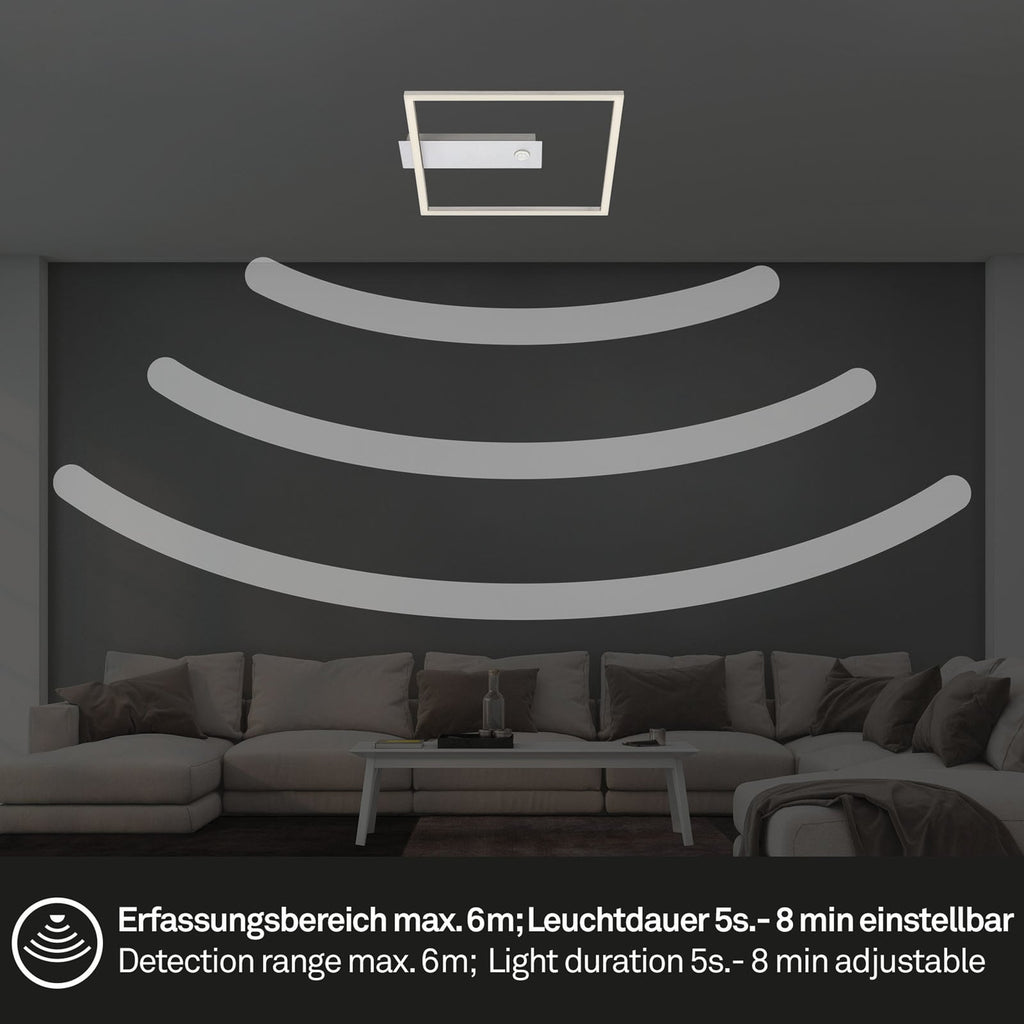 LED taklampe Nici kvadratisk med bevegelsessensor 32x30 cm nærbilde av lyskilde