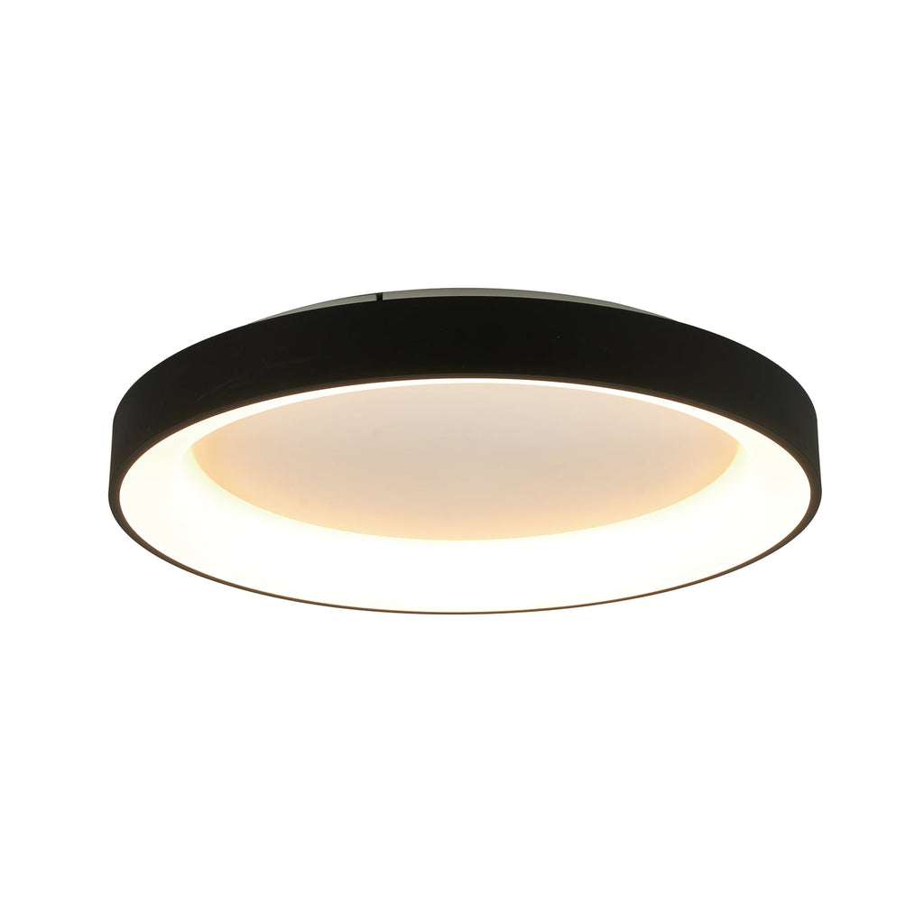 LED taklampe Niseko II CCT dimbar fjernkontroll Ø50 cm svart forfra