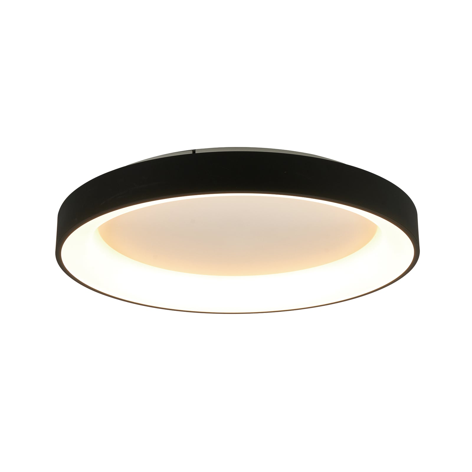 LED taklampe Niseko II CCT dimbar fjernkontroll Ø50 cm svart forfra