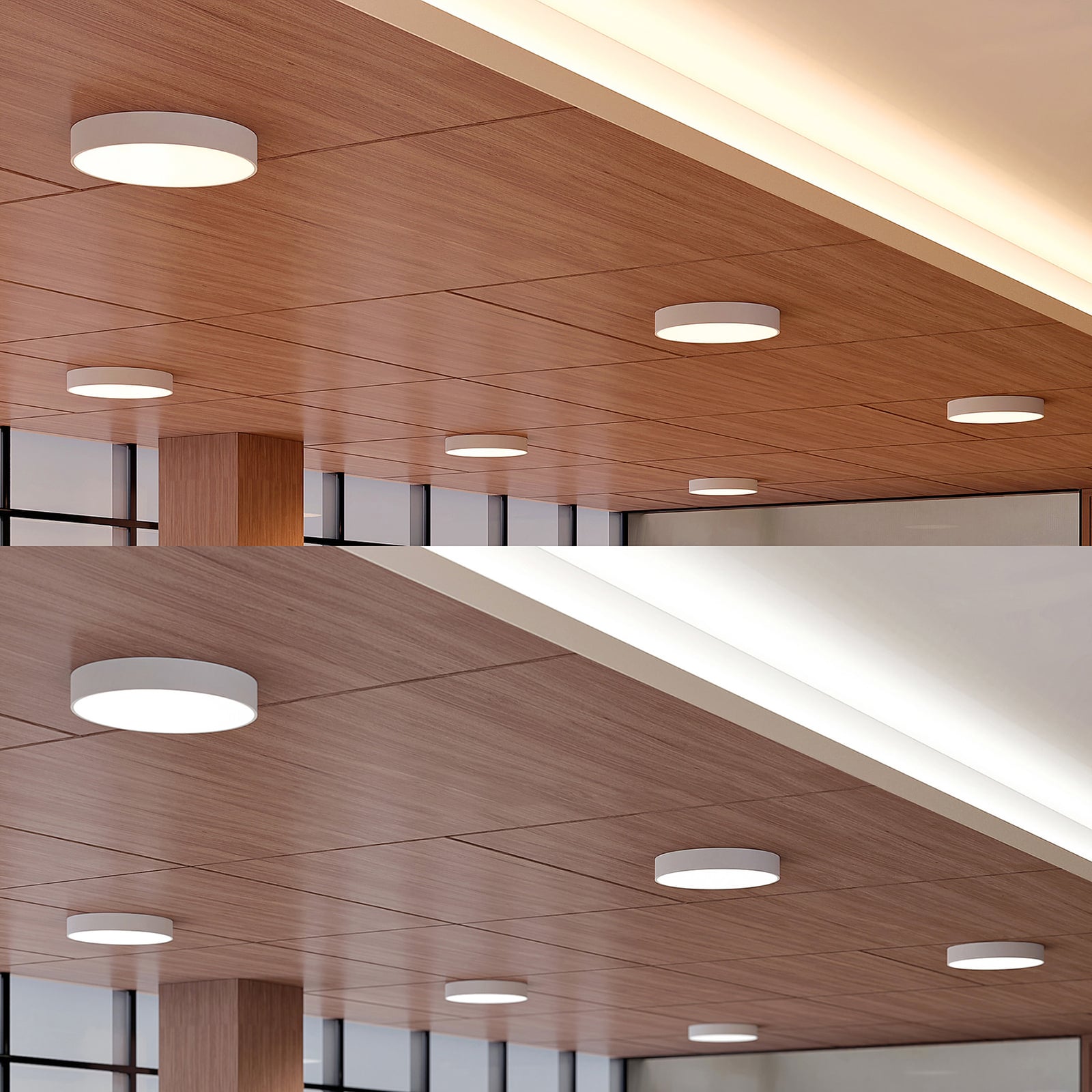 LED taklampe Noabelle dimbar hvit metall detalj av diffusor