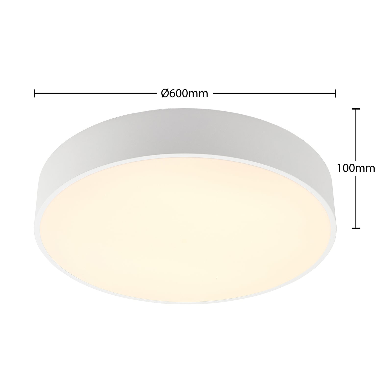 LED taklampe Noabelle dimbar hvit metall nærbilde av metallramme