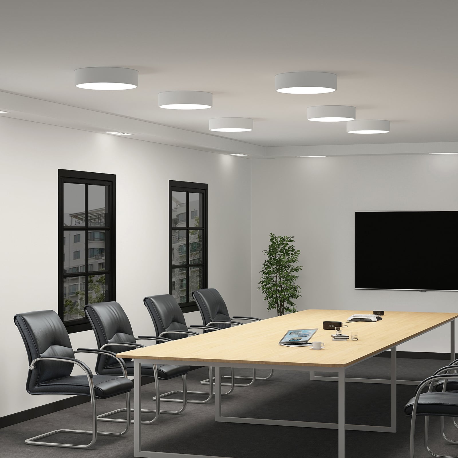 LED taklampe Noabelle dimbar montert i rom