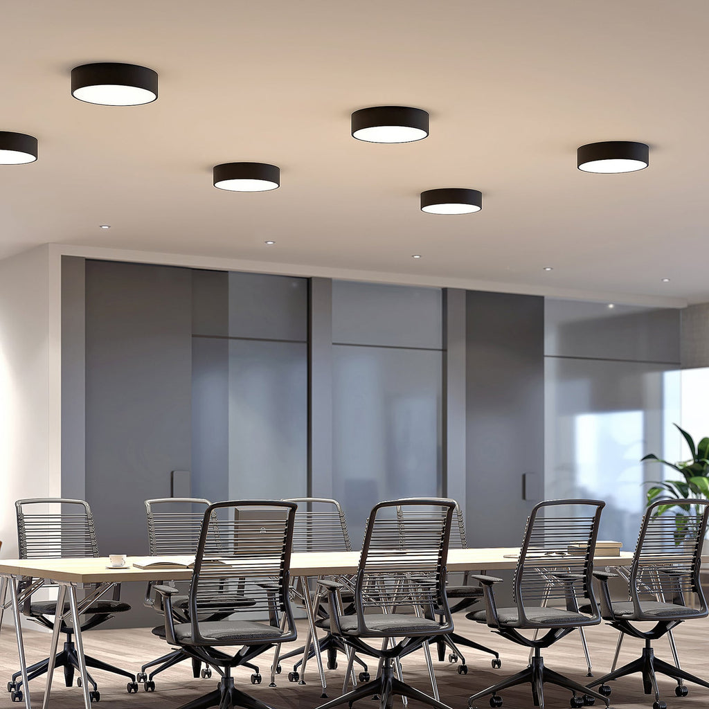 LED taklampe Noabelle dimbar svart metall Ø40 cm bakside