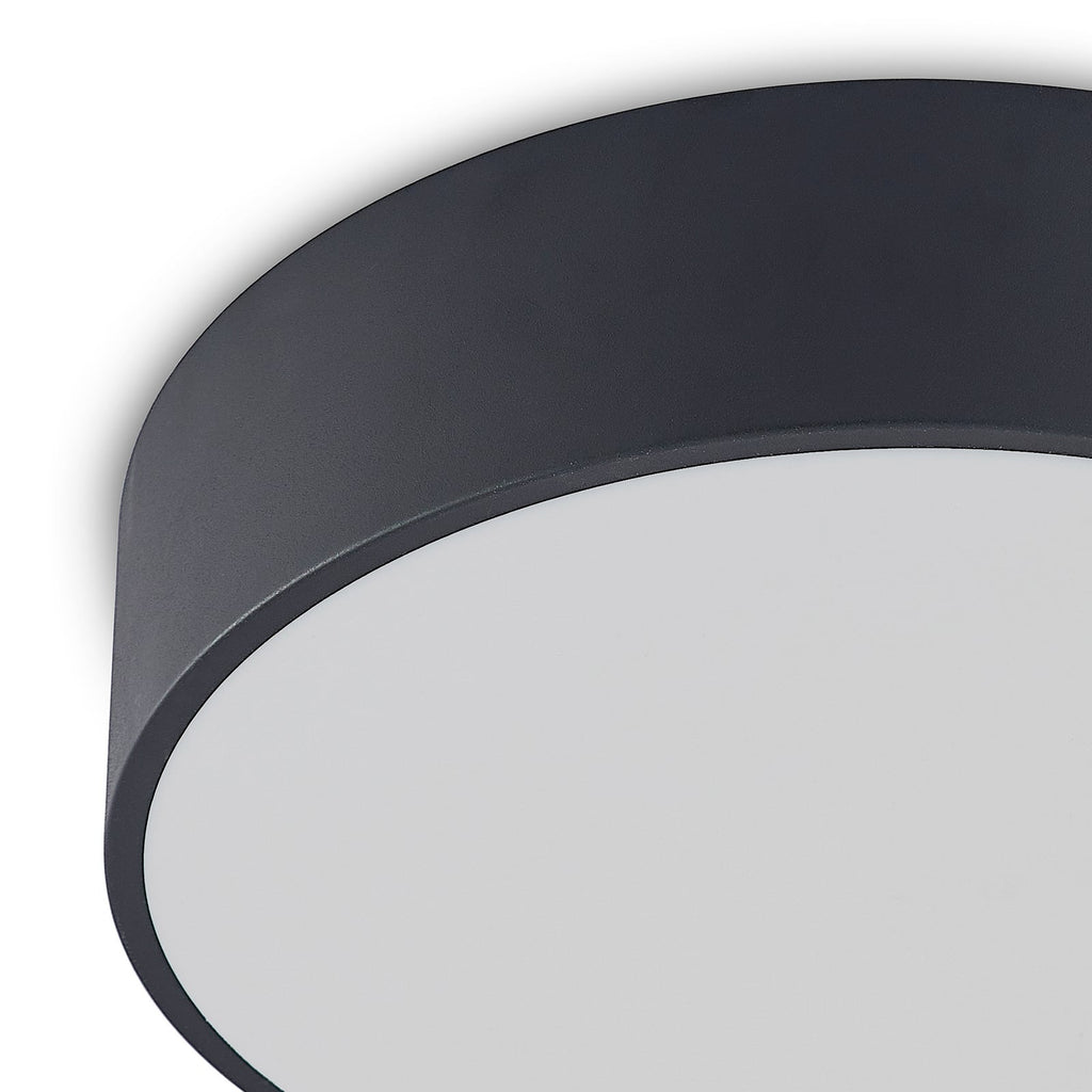 LED taklampe Noabelle dimbar svart metall Ø40 cm lysdetalj