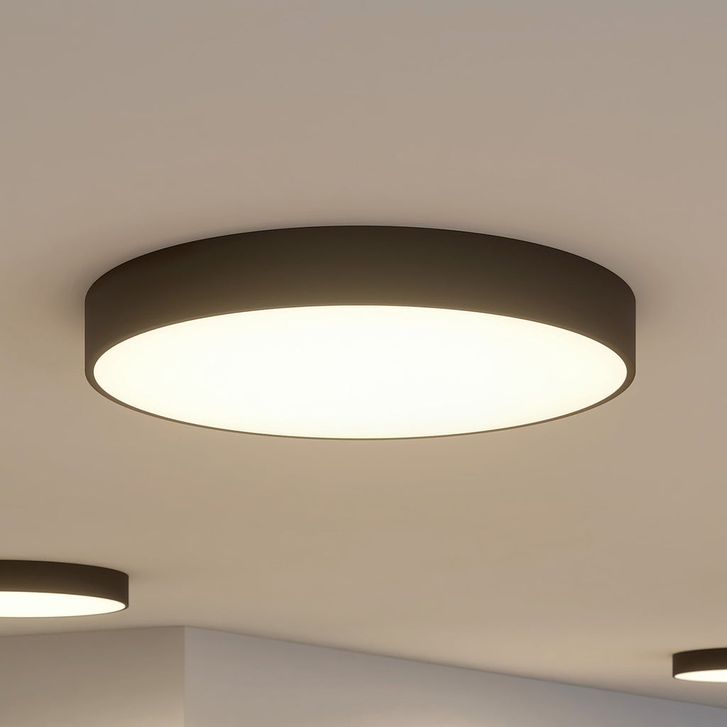 LED taklampe Noabelle dimbar svart metall Ø80 cm forfra