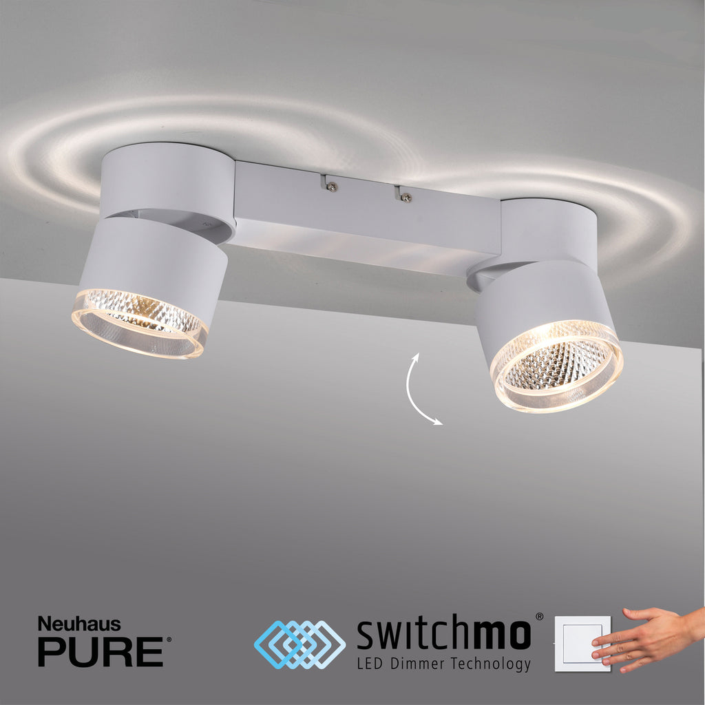LED taklampe Nola 2-lys dimbar hvit 30W 49 cm design