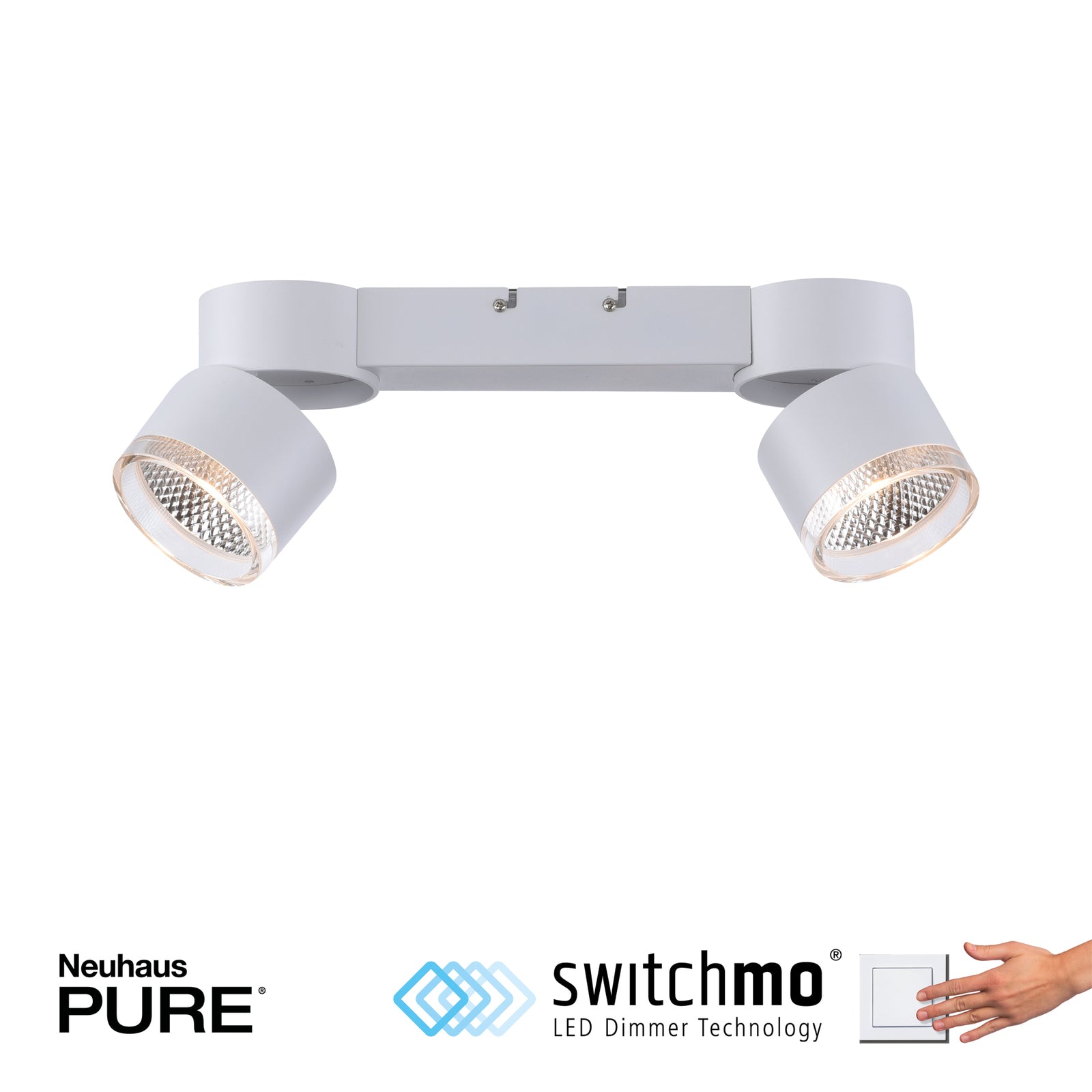 LED taklampe Nola 2-lys dimbar hvit 30W 49 cm installasjon