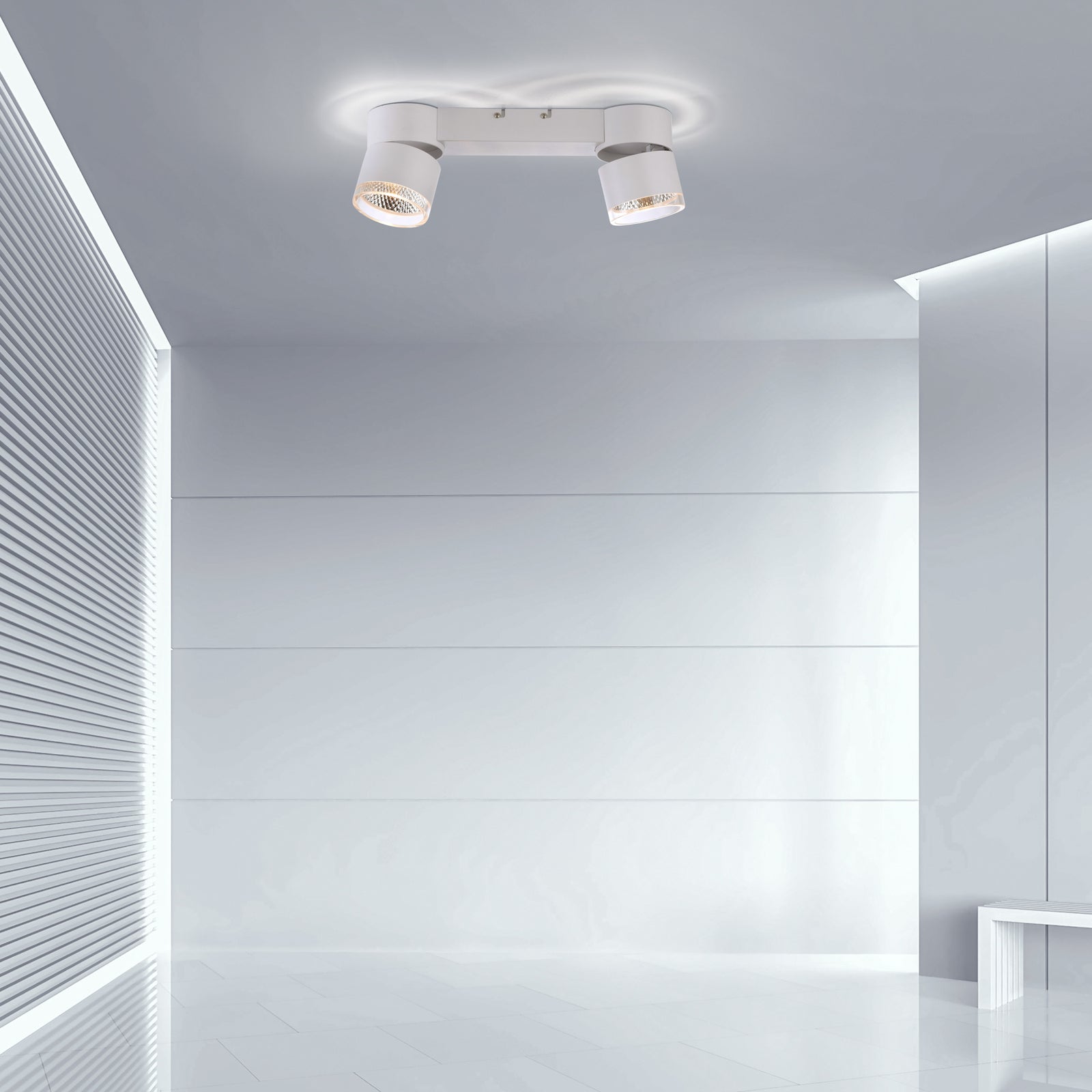 LED taklampe Nola 2-lys dimbar hvit 30W 49 cm nærbilde