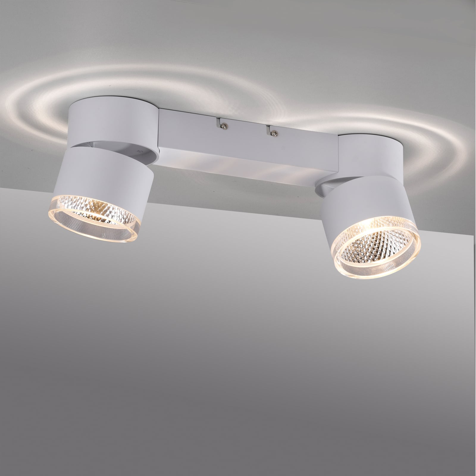 LED taklampe Nola 2-lys dimbar hvit 30W 49 cm side