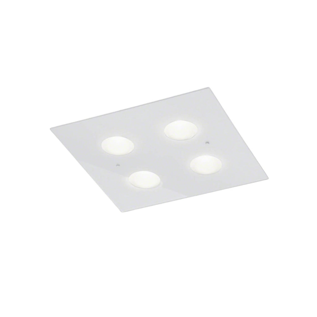 LED taklampe Nomi dimbar muranoglass hvit forfra