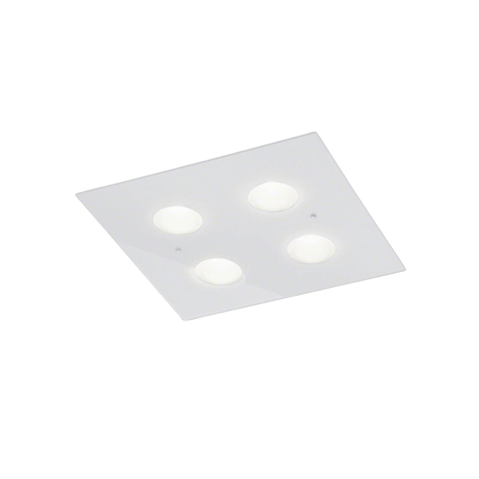 LED taklampe Nomi dimbar muranoglass hvit forfra