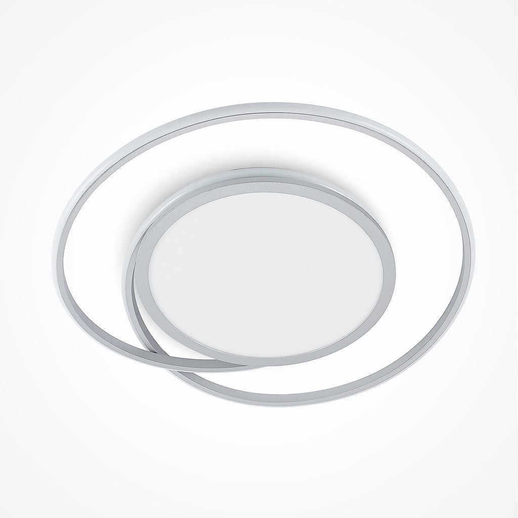 LED-taklampe Noud dimbar CCT sølv Ø65 cm sideprofil