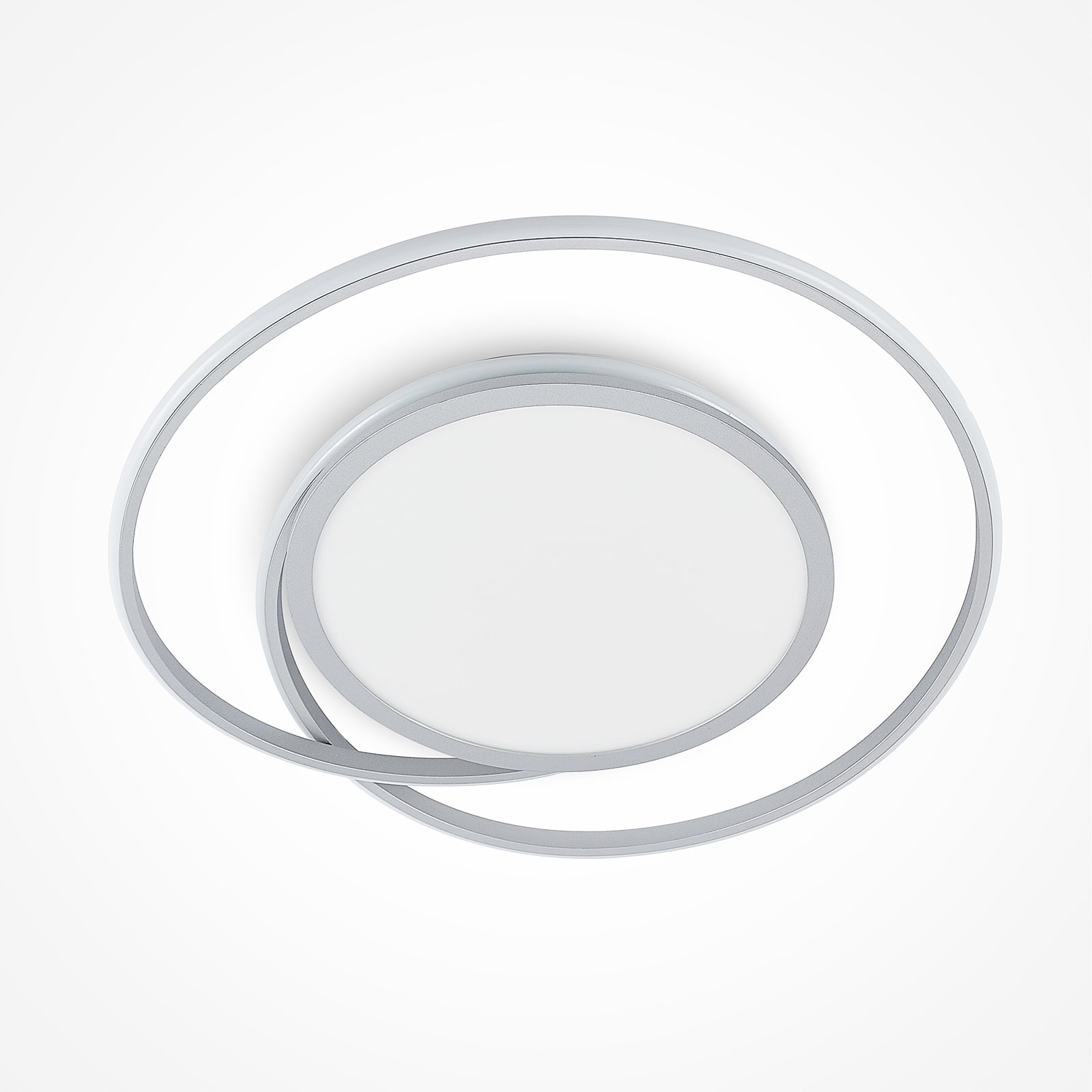 LED-taklampe Noud dimbar CCT sølv Ø65 cm sideprofil